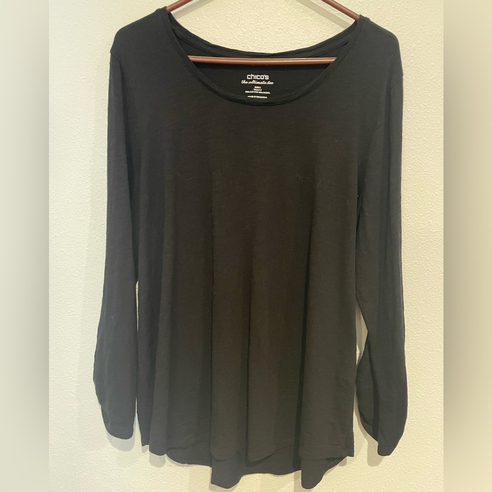 Chico's Elegant Black Ultimate Tee